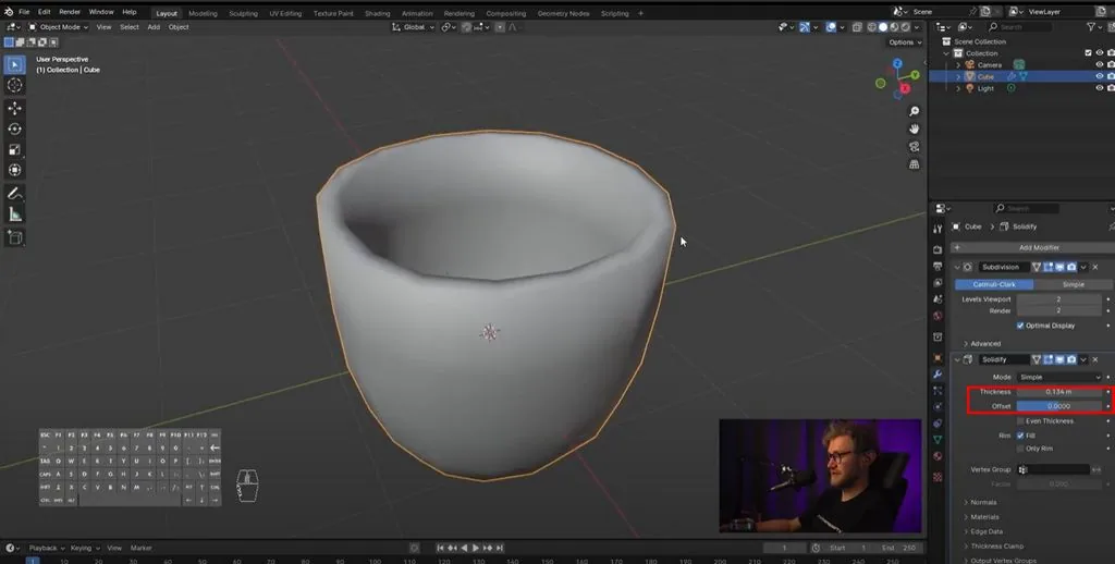 We will also add another Solidify modifier, it will set the thickness