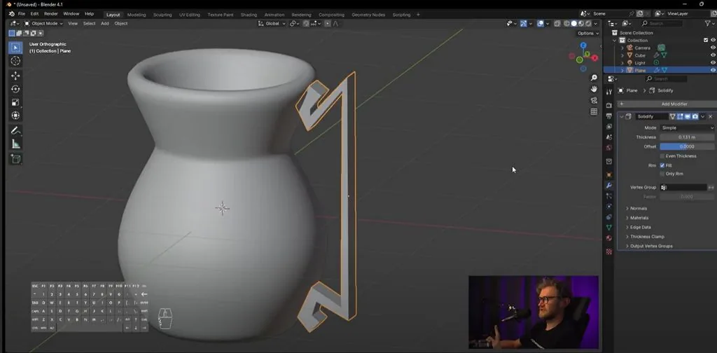 First, we add a modifier that sets the thickness for us