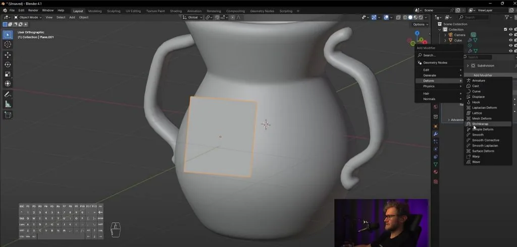 Let's apply another modifier, not in generate, but in deform