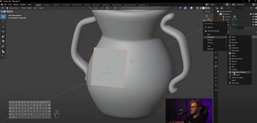 Let's add a subdivision surface modifier