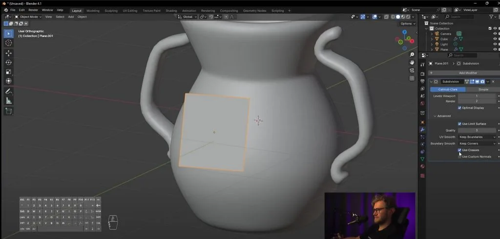 Let's add a subdivision surface modifier