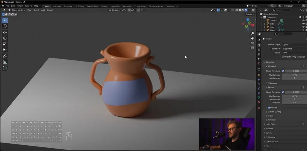 Let's switch to Cycles mode, and see how the jug looks now in Cycle. Good one!