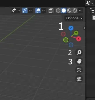 View Control Elements in the Viewport: