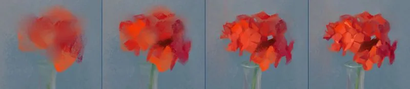 Process of writing flowers
