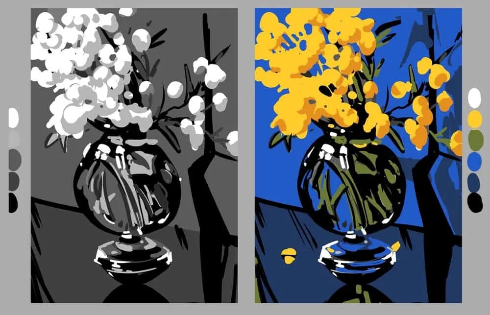 Palette based on a limited number of colors