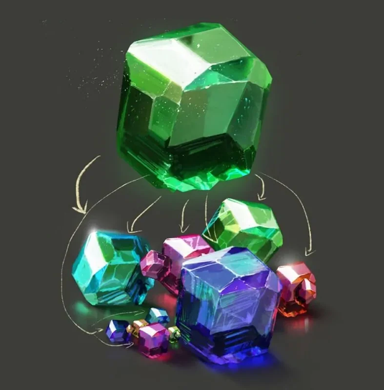 How to draw a crystal. Step-by-step guide for artists