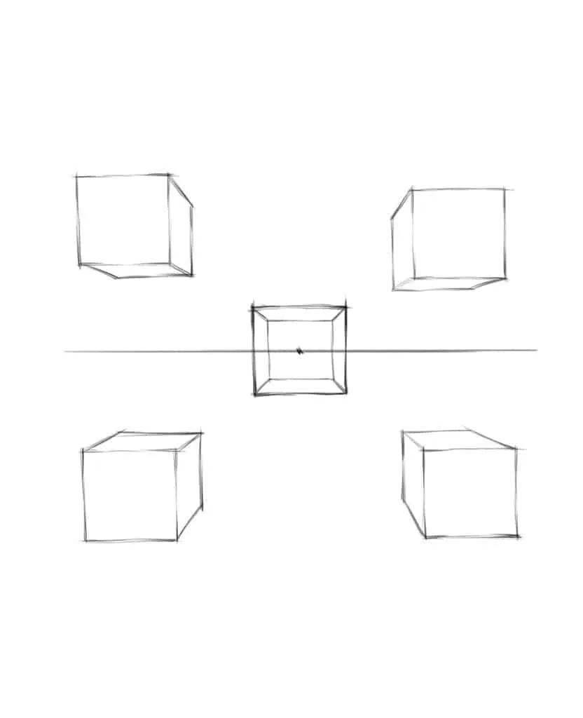 a slight shift into the depth