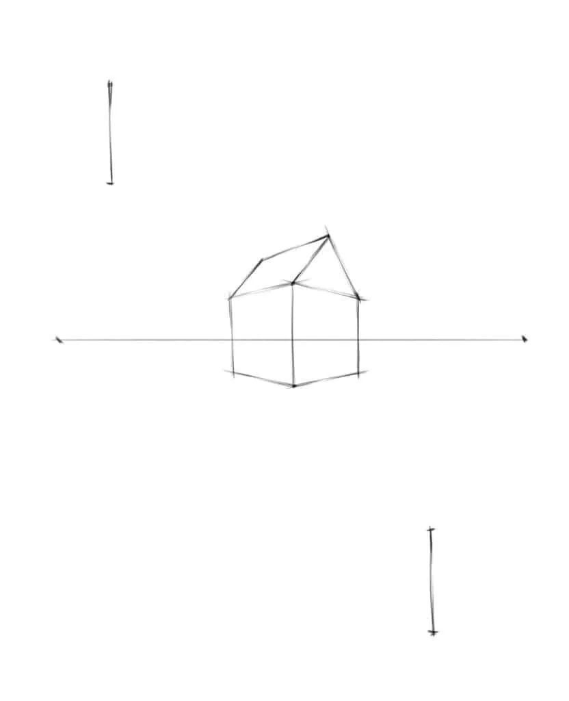 Next, let's draw the roof for our cube