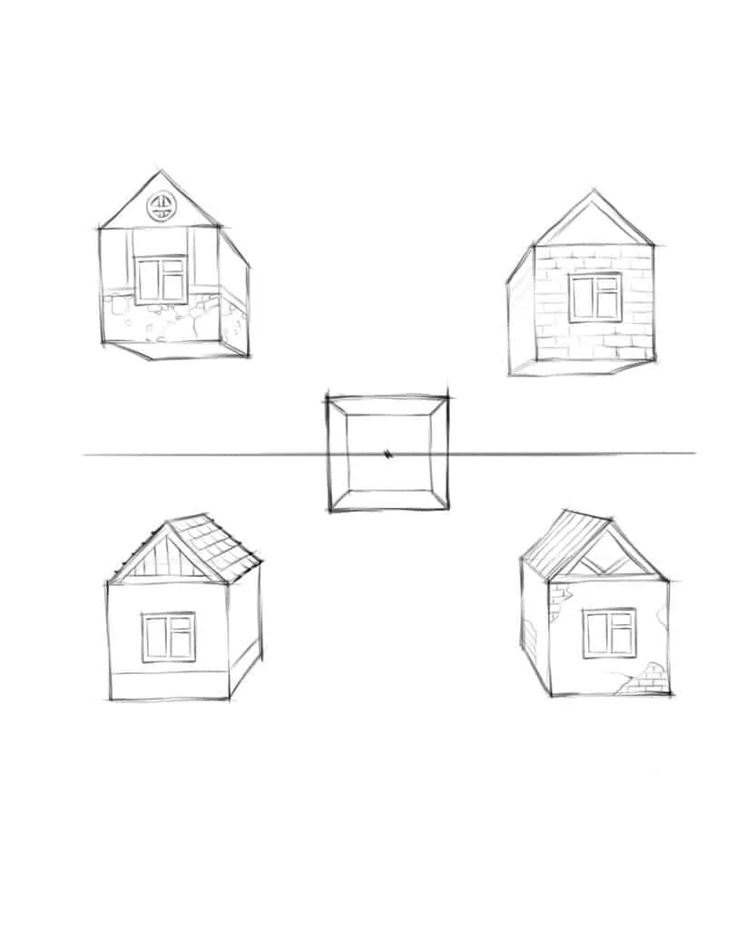 we will draw a window in the center of the house