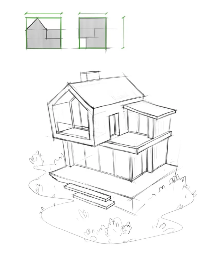 Now we will clarify the architectural elements of the house