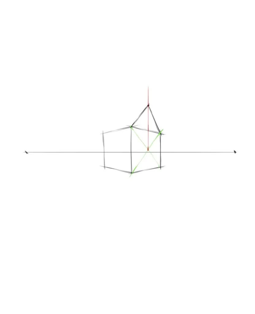 draw vertical lines as shown in the diagram in green