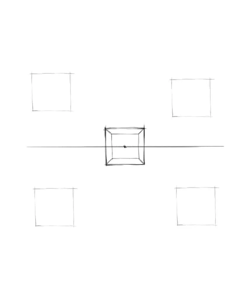 We can say that we have drawn a room without a front wall
