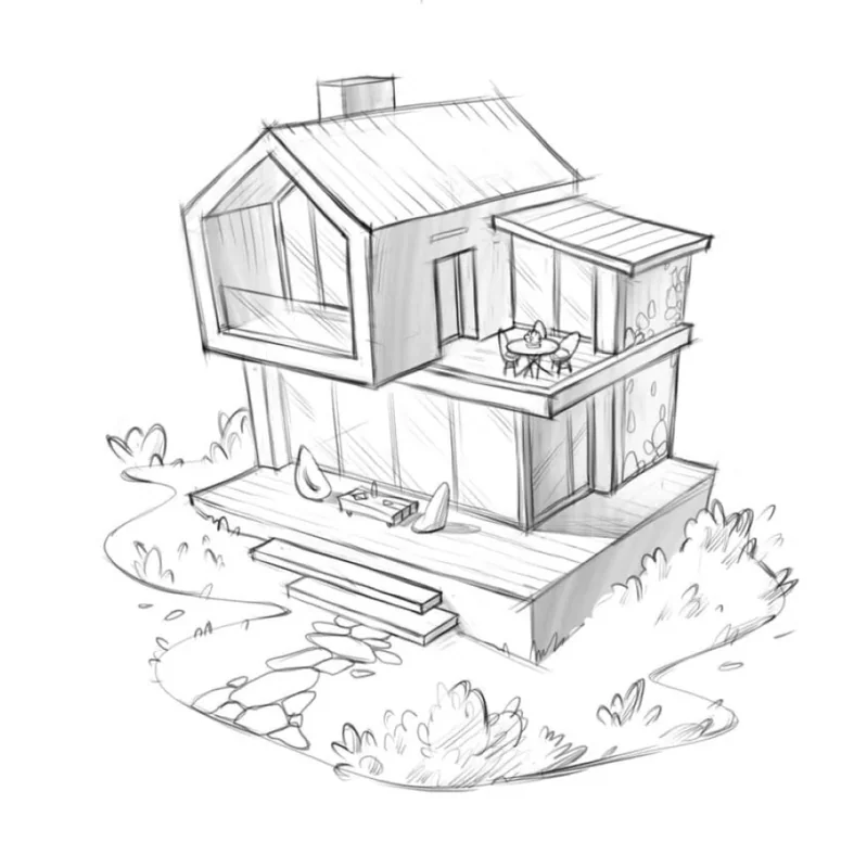 How to draw a house