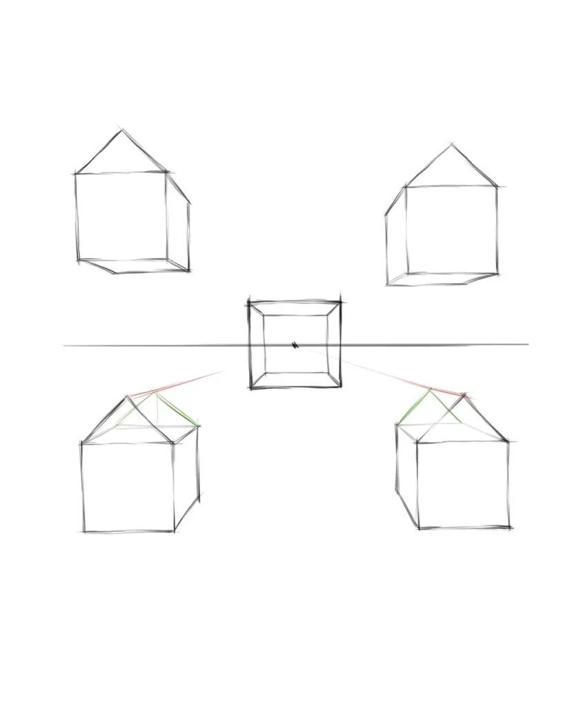 front walls of the cubes