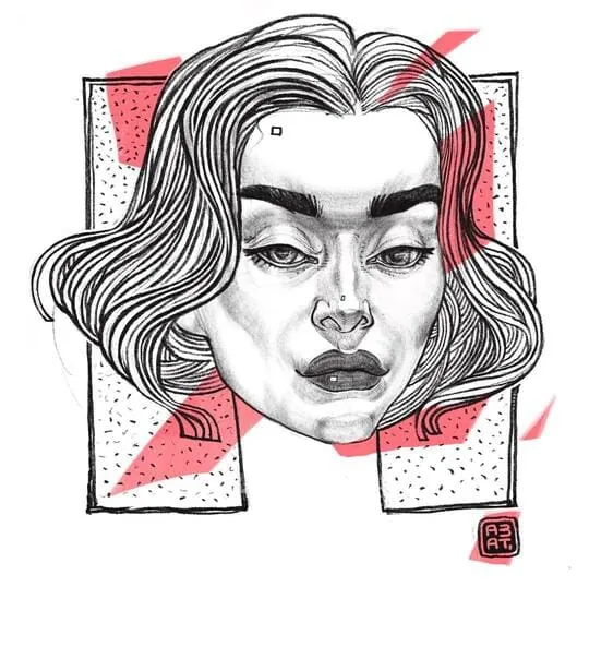 рисунок женского портрета