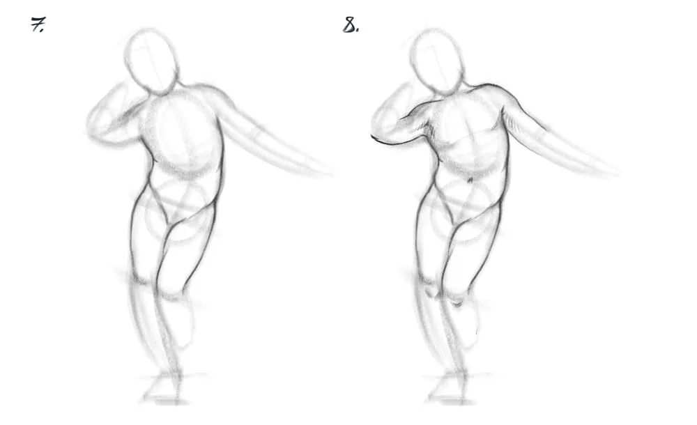 We start with the torso and hips