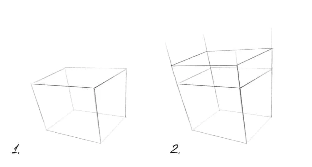 How to draw a chest step by step