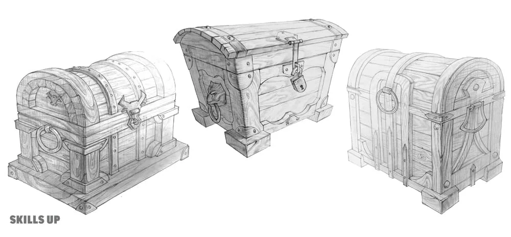 in order to draw a chest and in general any object