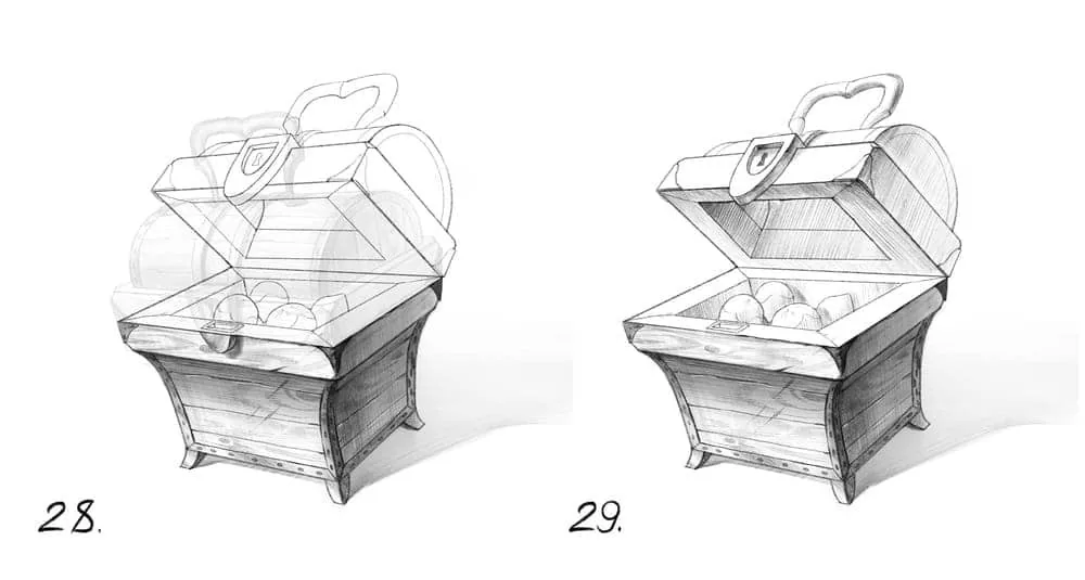 Do not forget to erase part of the lock on the front part of the casket - an atavism from the closed state