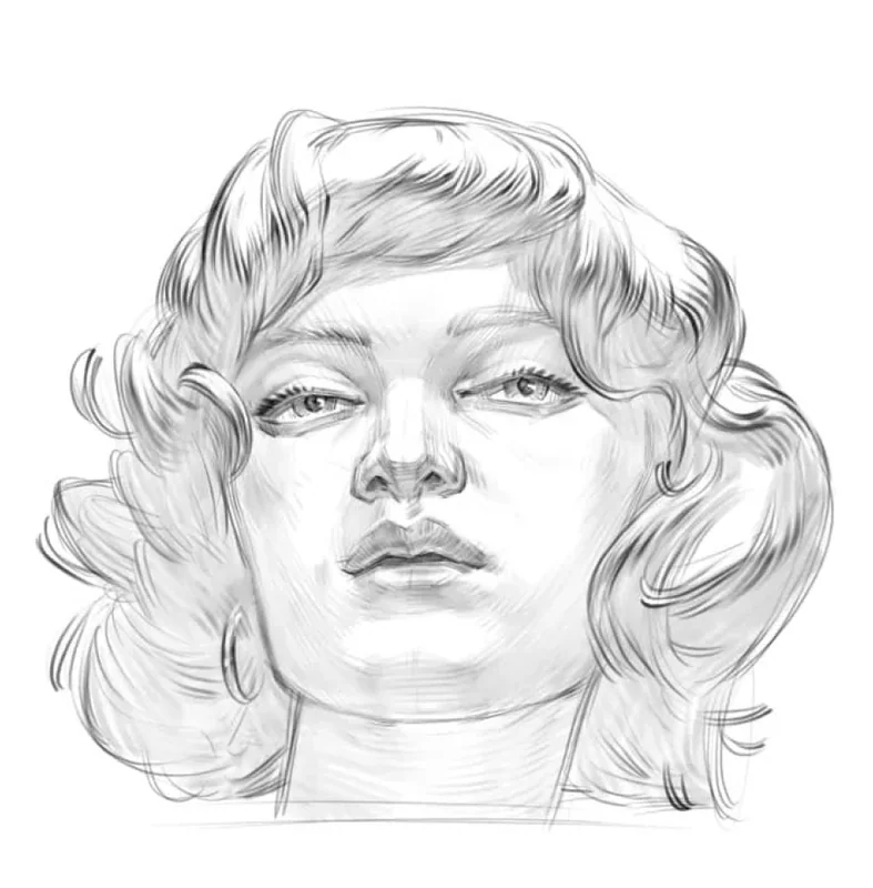 How to draw a female face