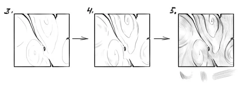 Make the contour thicker and add cracks and holes