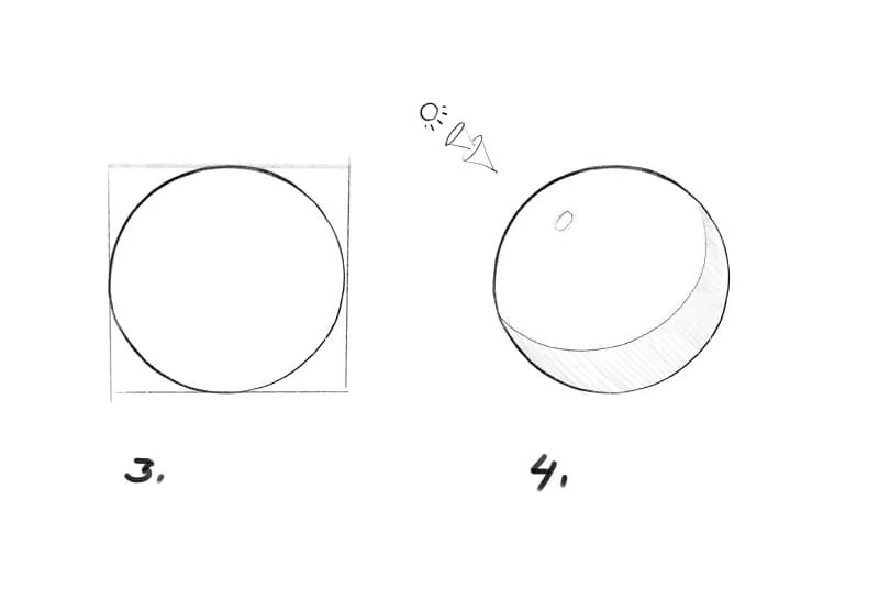 Let's designate the light source and its direction