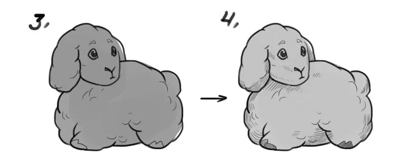 We got a nice sketch of a sheep from an ordinary spot