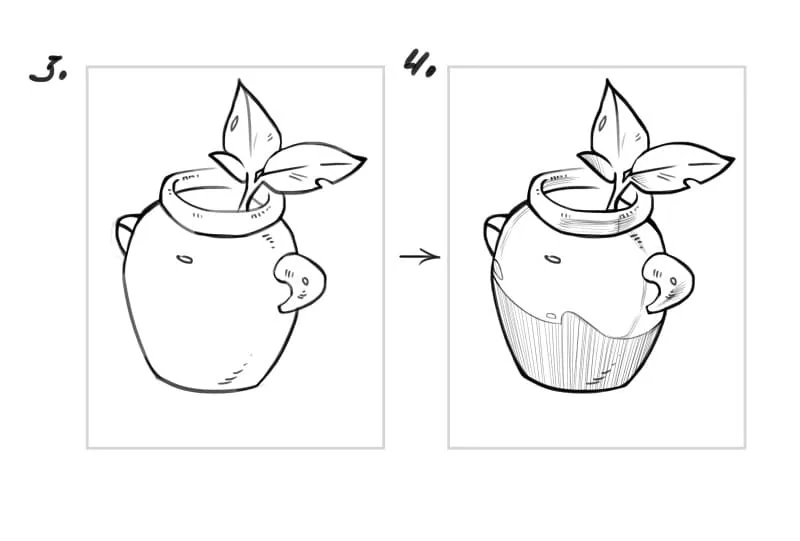 The simple sketch is ready