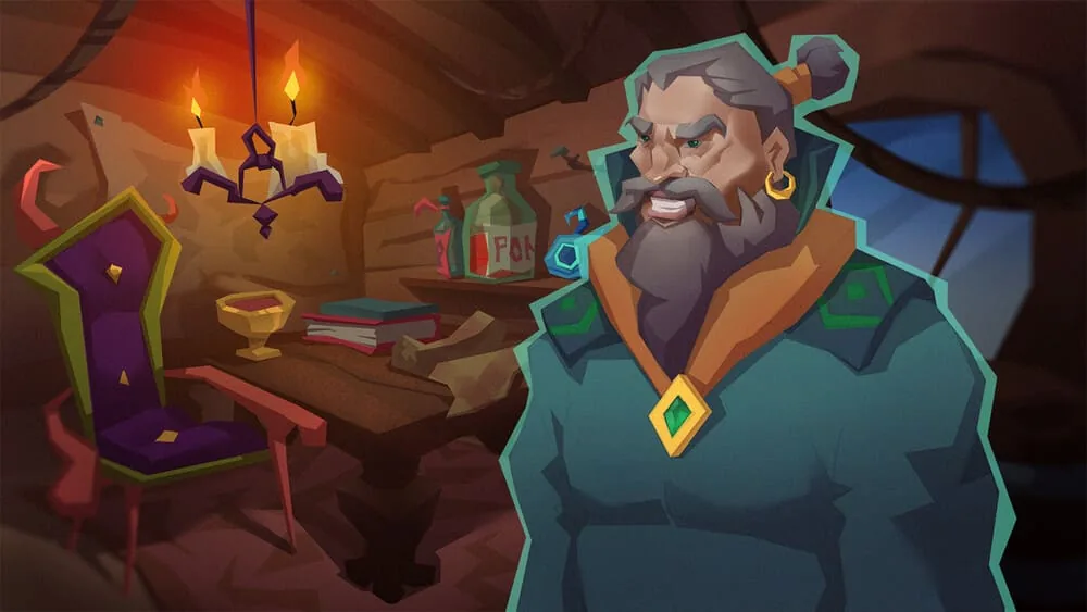 Background with character: