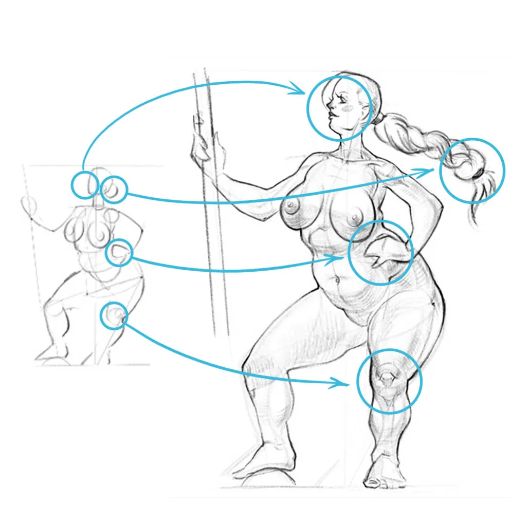 Final touches. Arrange accents on the figure