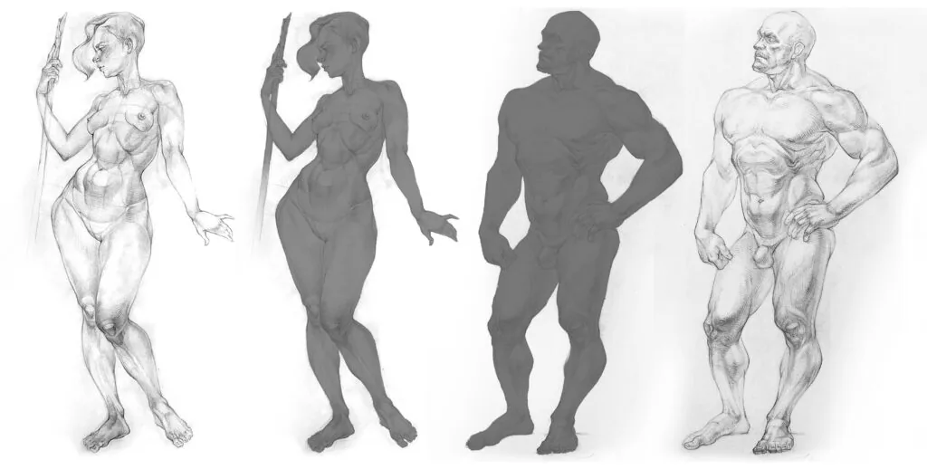 It is important when drawing a figure in statics or dynamics to create a well-readable silhouette