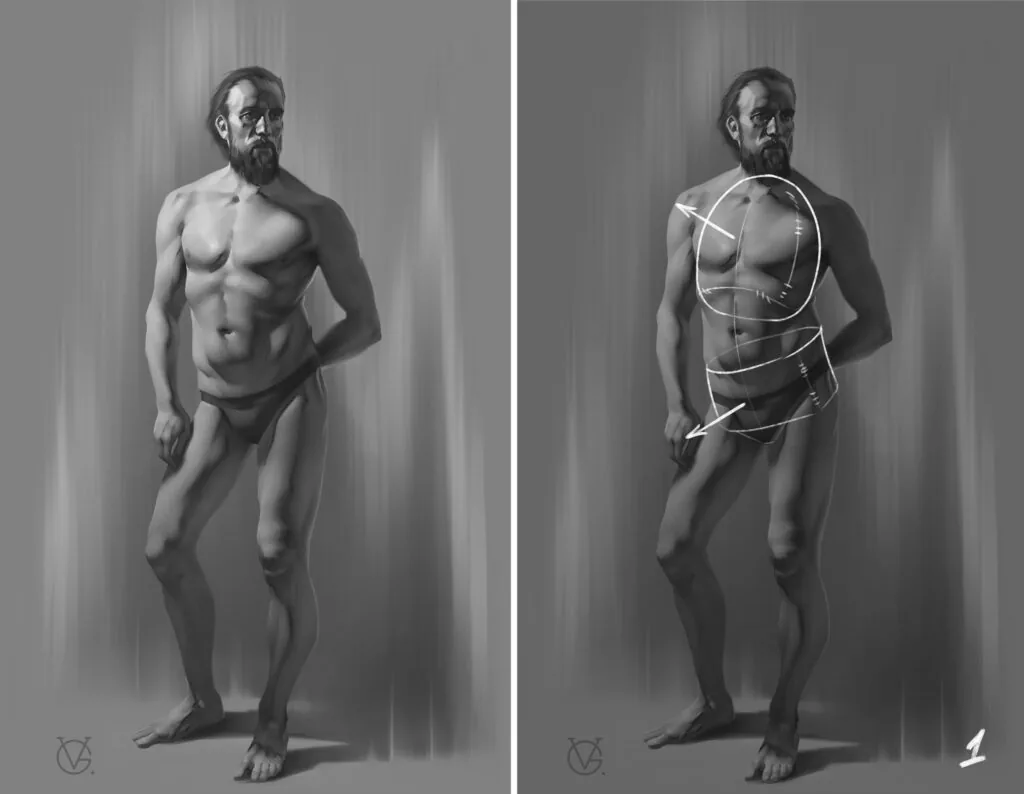 How to build an image of a person using geometric figures