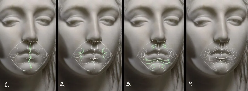 The corners of the lips form modiolus
