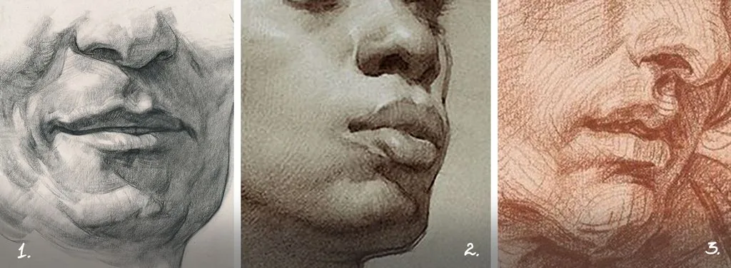 How to draw lips with a pencil