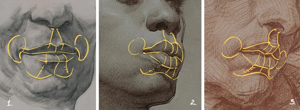 Let's see how artists draw lips with pencils