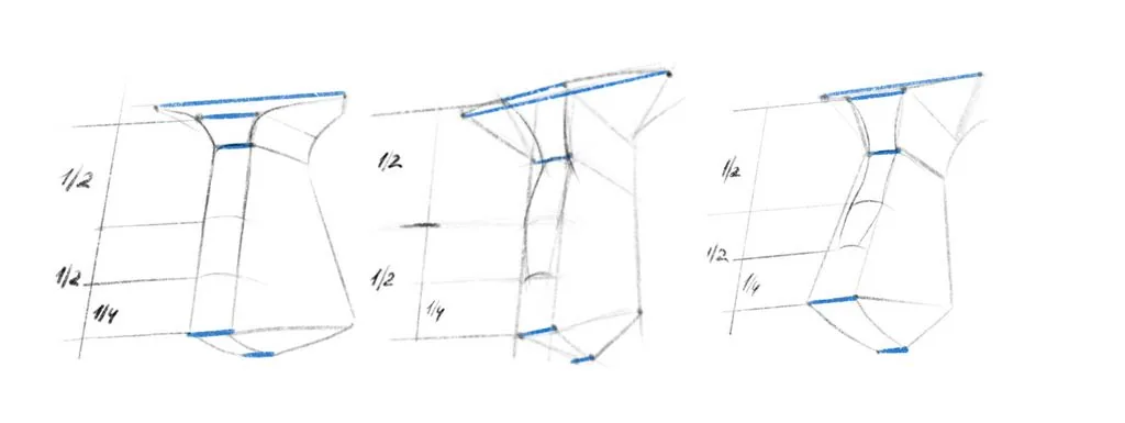 Draw the bend of the nose bridge провал and the выступы of the nose горбинки