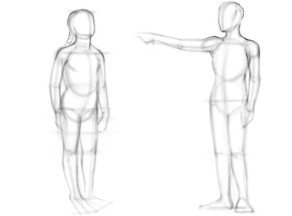 Starting with the head and shoulders