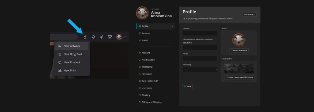 How to upload your first project