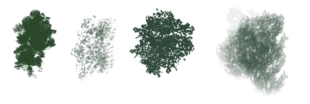 Such brushes resemble the silhouettes