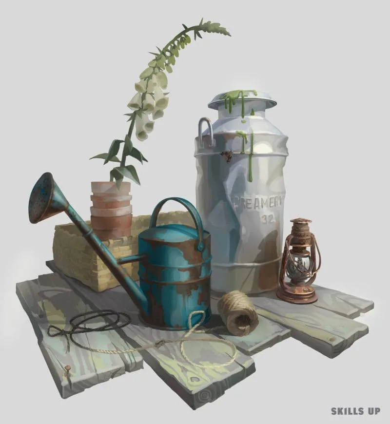 The second still life uses rhythms of heights, widths, distances. Author: Anna Aboimova, <a style=
