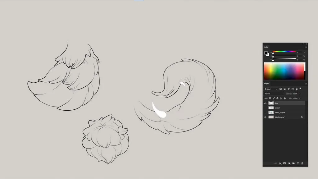 you can proceed to the line on a separate layer