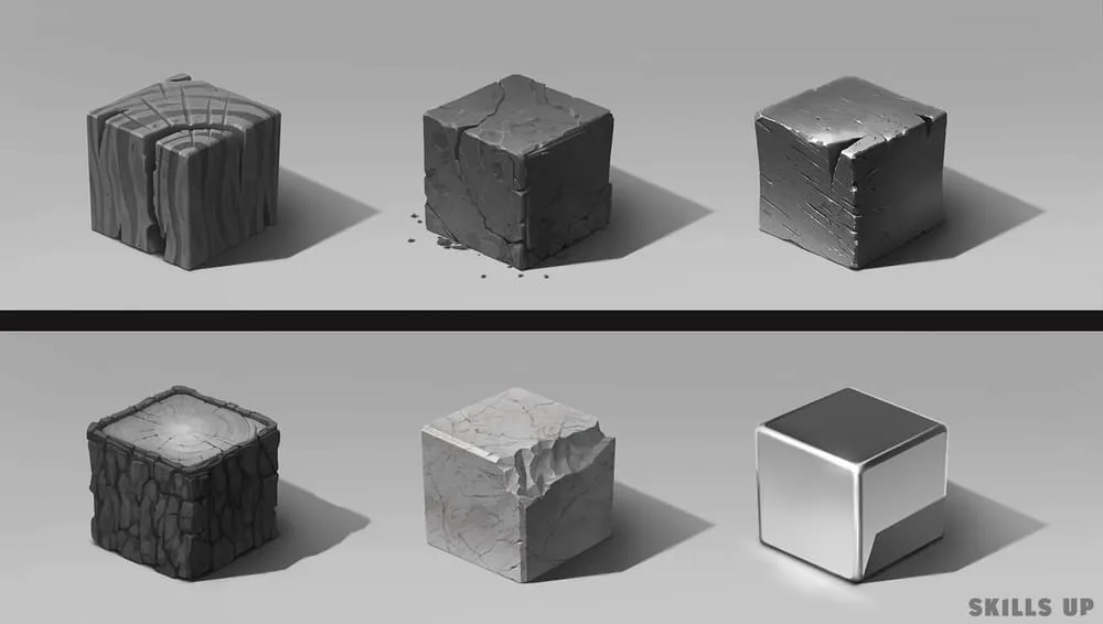 The influence of light on textures and materials