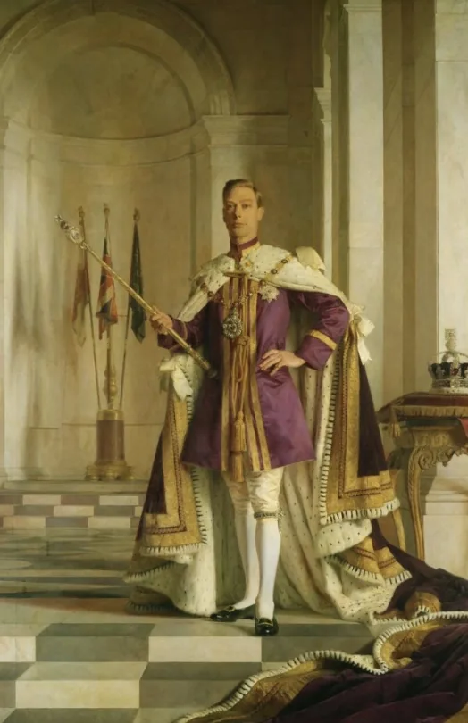 King George IV of Great Britain in purple robes, work by artist Gerald Kelly