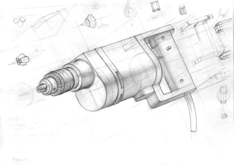 Drawing of an object in perspective. Author: Margarita Zaykina, Basic Drawing course