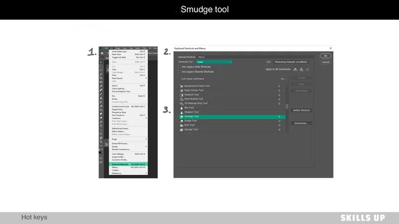 Useful hotkeys in Photoshop — 5. Smudge tool on S