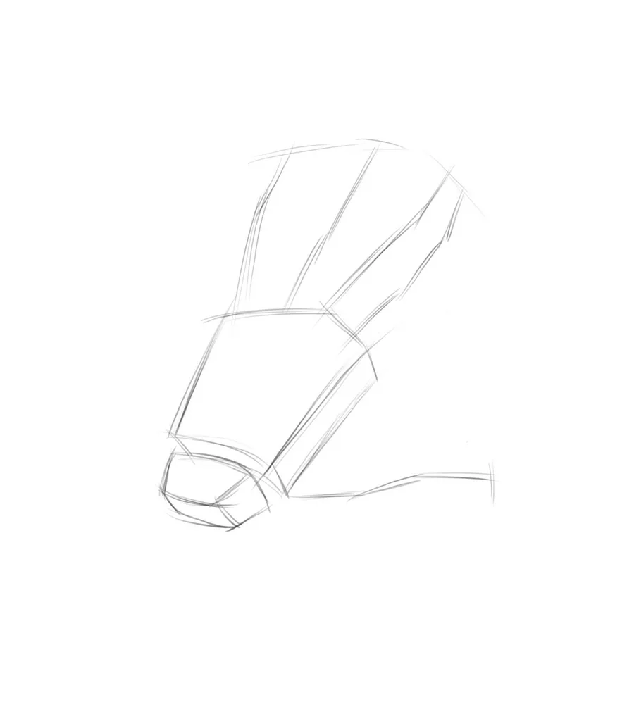 Back of the hand. Step-by-step drawing