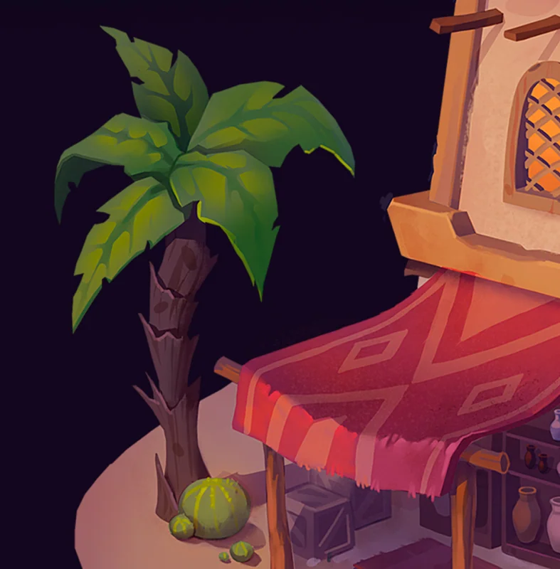 How to draw a palm tree