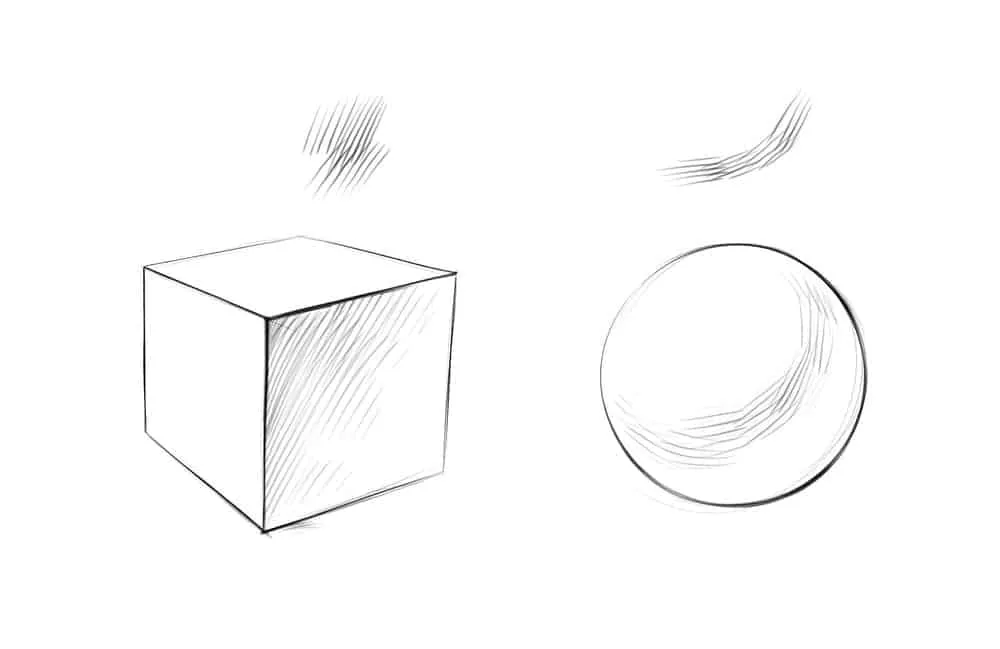 Also on the diagram we will immediately put the lighting — from the top left and a little in front