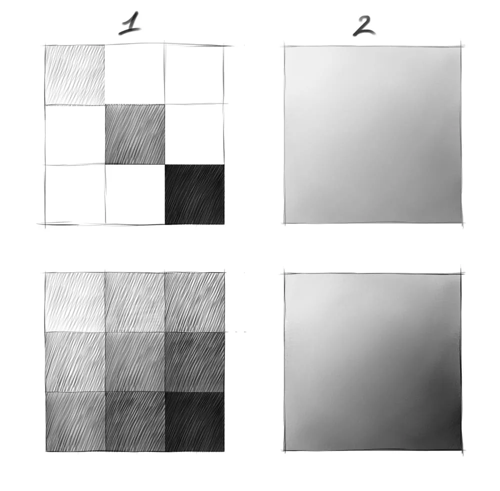 Draw two large squares