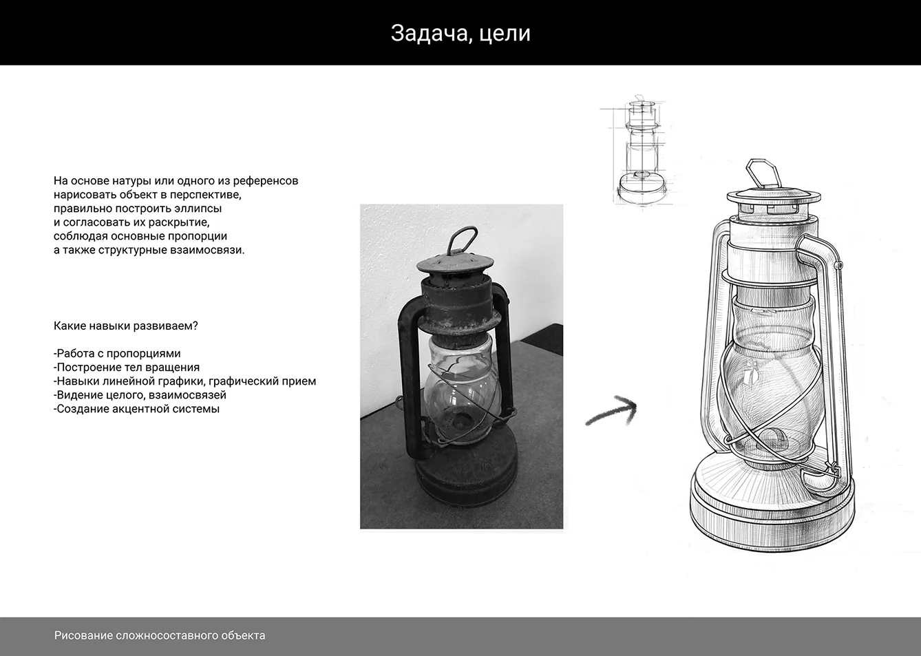 How to draw a kerosene lamp — Steps for creating a kerosene lamp